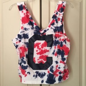 Pink Cleveland Indians tie dye tank